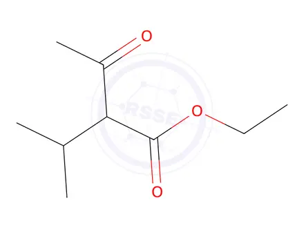 Chemical structure of ethyl 2-acetyl-3-methyl-butanoate