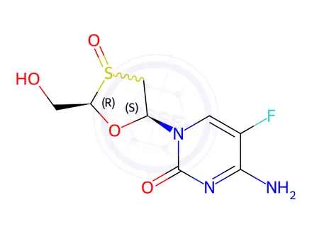 Chemical structure of Emtricitabine Sulfoxide (USP)