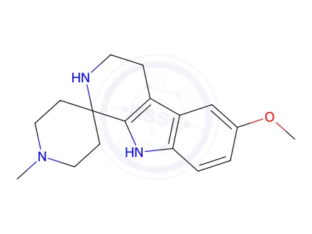 Chemical structure of 6'-Methoxy-1-methyl-2',3',4',9'-tetrahydrospiro[piperidine-4,1'-pyrido[3,4-b]indole]