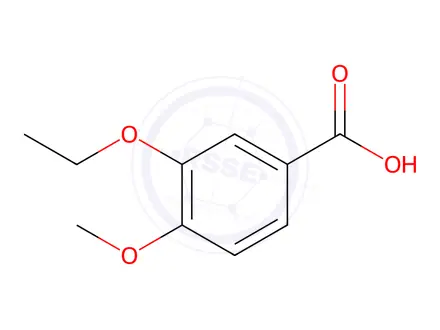 Chemical structure of 3-ethoxy-4-methoxybenzoic acid