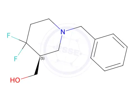 Chemical structure of (S)-(1-Benzyl-4,4-difluoropiperidin-3-yl)methanol