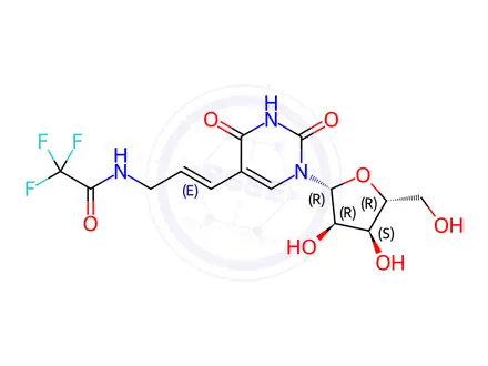 Chemical structure of 5-[3-(Trifluoroacetamido)-1-(E)-propenyl]uridine