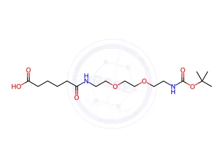 Chemical structure of 5,8-Dioxa-2,11-diazaheptadecanedioic acid, 12-oxo-, 1-(1,1-dimethylethyl) ester