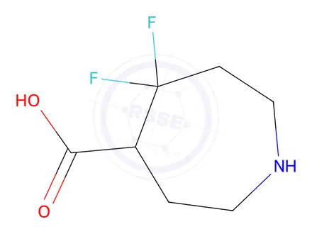 Chemical structure of 5,5-difluoroazepane-4-carboxylic acid