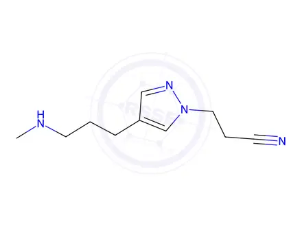 Chemical structure of 3-{4-[3-(methylamino)propyl]-1h-pyrazol-1-yl}propanenitrile