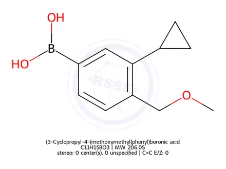 Chemical structure of (3-Cyclopropyl-4-(methoxymethyl)phenyl)boronic acid