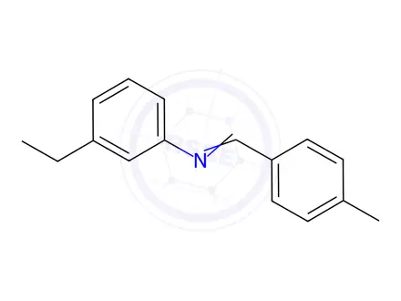 Chemical structure of Benzenamine, 3-ethyl-N-[(4-methylphenyl)methylene]-(9CI)