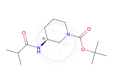 Chemical structure of (S)-tert-Butyl 3-(2-methylpropanamido)piperidine-1-carboxylate