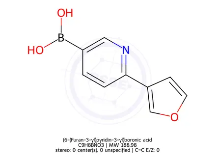 Chemical structure of (6-(Furan-3-yl)pyridin-3-yl)boronic acid