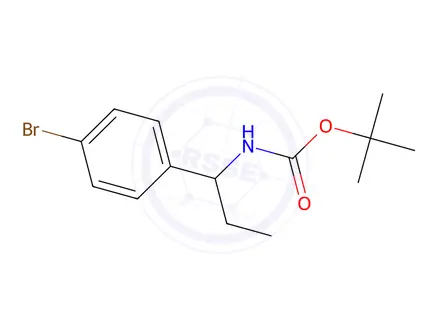 Chemical structure of tert-Butyl (1-(4-bromophenyl)propyl)carbamate