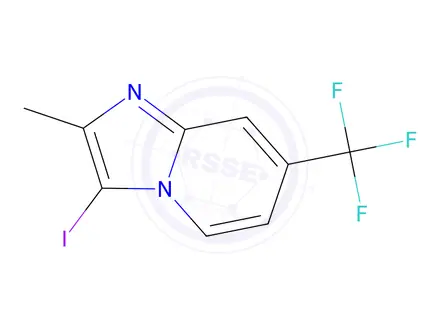 Chemical structure of 3-Iodo-2-methyl-7-(trifluoromethyl)imidazo[1,2-a]pyridine