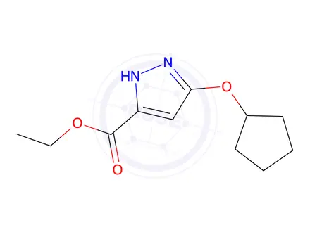 Chemical structure of Ethyl 5-(cyclopentyloxy)-1H-pyrazole-3-carboxylate