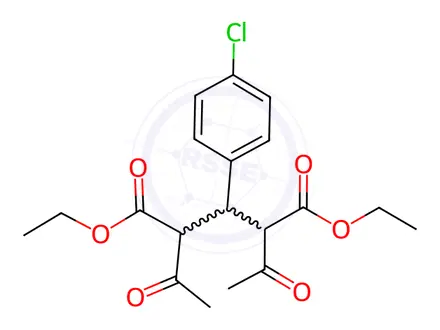 Chemical structure of P-Chlorophenylmethylene diacetate