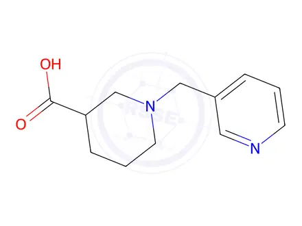 Chemical structure of 1-(pyridin-3-yl)methylpiperidine-3-carboxylic acid dihydrochloride