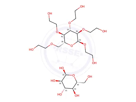 Chemical structure of Hydroxyethyl starch (heta120k,MP=104,400)