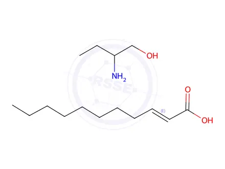 Chemical structure of undecenoic acid, compound with 2-aminobutan-1-ol (1:1)