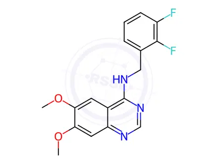 Chemical structure of N-[(2,3-Difluorophenyl)methyl]-6,7-dimethoxyquinazolin-4-amine