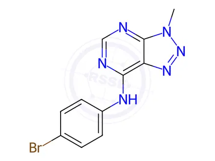 Chemical structure of N-(4-Bromophenyl)-3-methyl-3H-[1,2,3]triazolo[4,5-d]pyrimidin-7-amine
