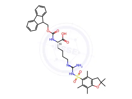 Chemical structure of Fmoc-Homo-Arg(pbf)-OH
