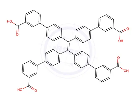 Chemical structure of 4',4''',4''''',4'''''''-(Ethene-1,1,2,2-tetrayl)tetrakis(([1,1'-biphenyl]-3-carboxylicacid))
