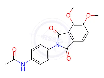 Chemical structure of N-(4-(4,5-dimethoxy-1,3-dioxoisoindolin-2-yl)phenyl)acetamide