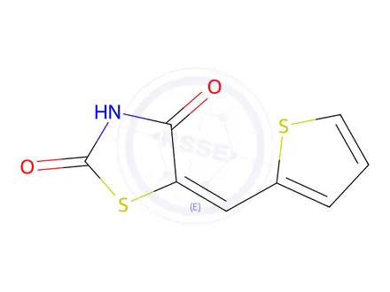 Chemical structure of (Z)-5-(Thiophen-2-ylmethylene)thiazolidine-2,4-dione