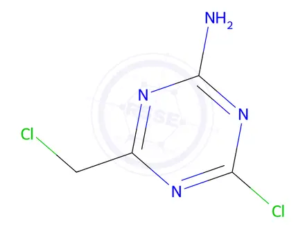 Chemical structure of 4-chloro-6-(chloromethyl)-1,3,5-triazin-2-amine