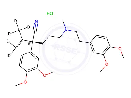 Chemical structure of (S)-(-)-Verapamil-d6 Hydrochloride