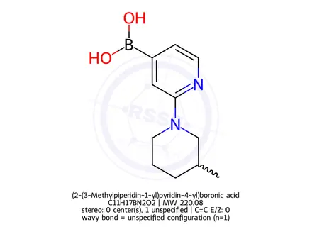 Chemical structure of (2-(3-Methylpiperidin-1-yl)pyridin-4-yl)boronic acid