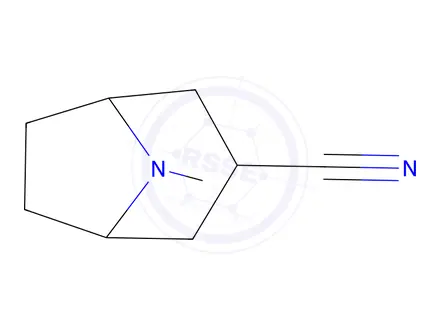 Chemical structure of 8-methyl-8-azabicyclo[3.2.1]octane-3-carbonitrile