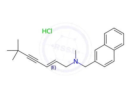 Chemical structure of N-[(2E)-6,6-Dimethyl-2-hepten-4-yn-1-yl]-N-methyl-2-naphthalenemethanamine Hydrochloride