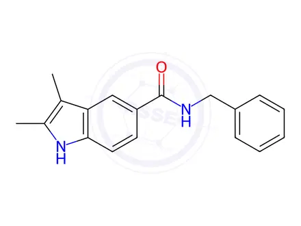 Chemical structure of N-benzyl-2,3-dimethyl-1H-indole-5-carboxamide