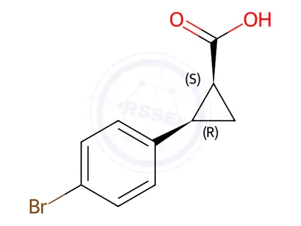 Chemical structure of (1S,2R)-2-(4-bromophenyl)-Cyclopropanecarboxylic acid