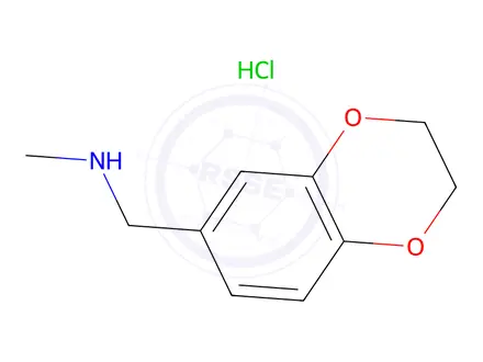 Chemical structure of N-(2,3-Dihydro-1,4-benzodioxin-6-ylmethyl)-n-methylamine, HCl