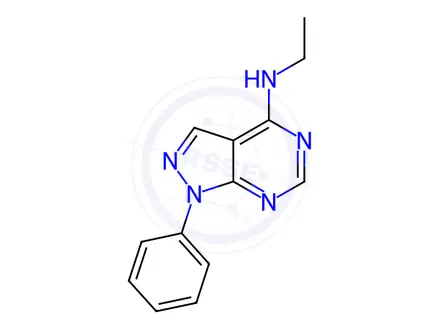 Chemical structure of N-Ethyl-1-phenyl-1H-pyrazolo[3,4-d]pyrimidin-4-amine