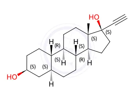 Chemical structure of 3-Beta,5-alpha-Tetrahydronorethisterone