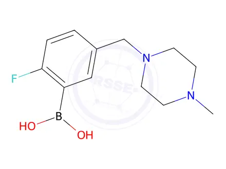 Chemical structure of (2-fluoro-5-((4-methylpiperazin-1-yl)methyl)phenyl)boronic acid