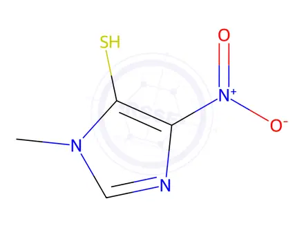 Chemical structure of 1-Methyl-4-nitro-5-thioimidazole