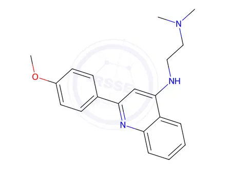 Chemical structure of N1-(2-(4-Methoxyphenyl)quinolin-4-yl)-N2,N2-dimethylethane-1,2-diamine