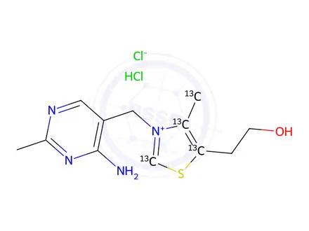 Chemical structure of ThiamineB1-[13C4] hydrochloride