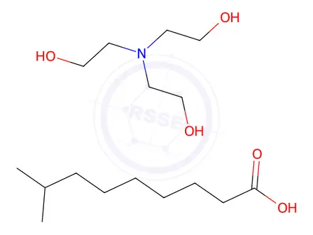 Chemical structure of tert-decanoic acid, compound with 2,2',2''-nitrilotriethanol (1:1)