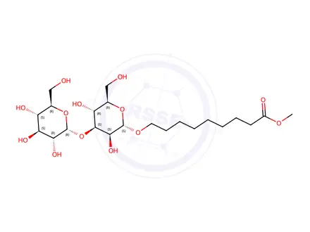 Chemical structure of 8-methoxycarbonyloctyl-3-O-glucopyranosyl-mannopyranoside