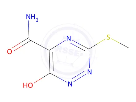 Chemical structure of 3-(Methylthio)-6-oxo-1,6-dihydro-1,2,4-triazine-5-carboxamide