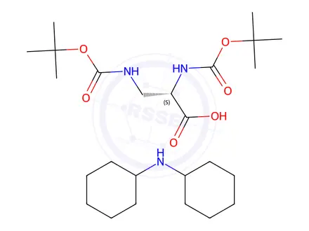 Chemical structure of Boc-Dap(Boc)-OH · DCHA