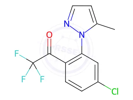 Chemical structure of 1-(4-Chloro-2-(5-methyl-1H-pyrazol-1-yl)phenyl)-2,2,2-trifluoroethanone