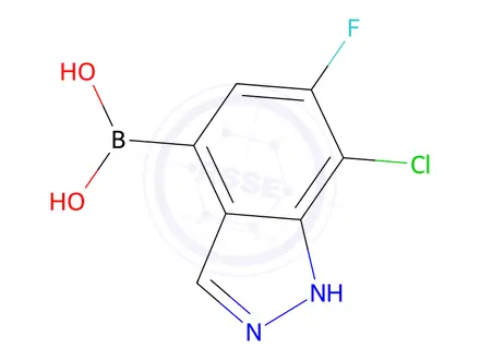 Chemical structure of (7-Chloro-6-fluoro-1H-indazol-4-yl)boronic acid