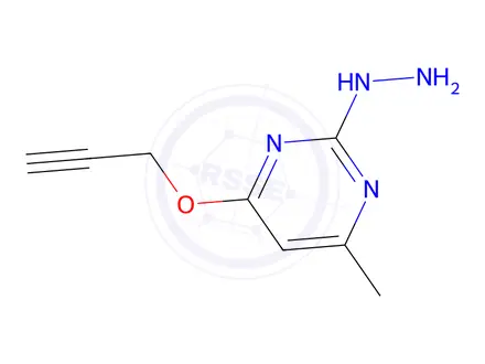 Chemical structure of 2-Hydrazinyl-4-methyl-6-(prop-2-yn-1-yloxy)pyrimidine