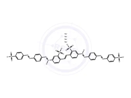 Chemical structure of tetrasodium 4,4'-bis[[p-[(p-sulphonatophenyl)azo]phenyl]-N,N,O-azoxy]stilbene-2,2'-disulphonate