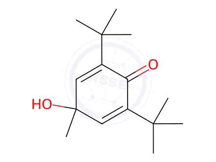 Chemical structure of 2,6-Di(tert-butyl)-4-hydroxy-4-methyl-2,5-cyclohexadien-1-one