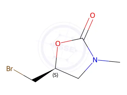 Chemical structure of 2-Oxazolidinone, 5-(bromomethyl)-3-methyl-, (5S)-